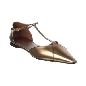 Max Mara Leather Flat, Gold